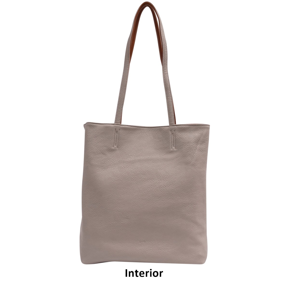 Amia 2-in-1 Reversible Tote - Cognac / Light Grey 